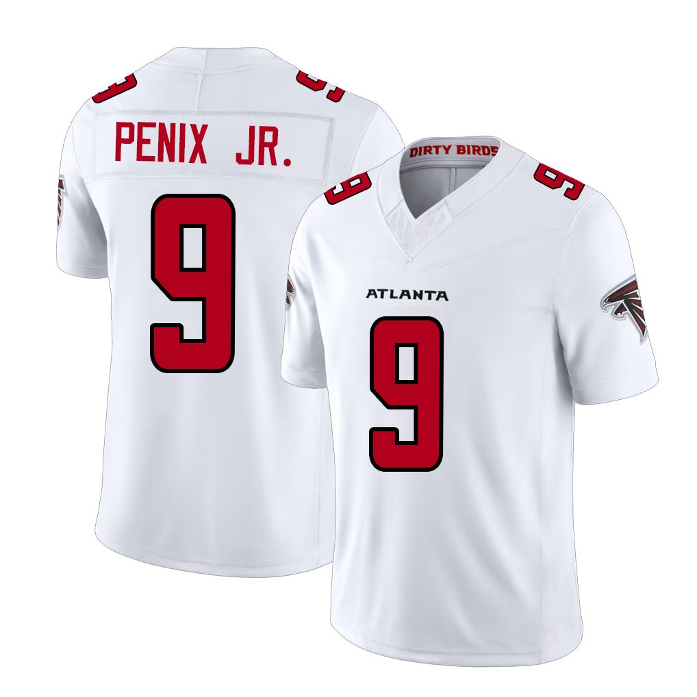 Atlanta #9 Penix Jr. Player Football V Neck Short Sleeve White Jersey Michael For Men Youth Women Gift