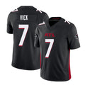 Atlanta #7 Vick Player Football V Neck Short Sleeve Black Jersey Michael For Men Youth Women Gift