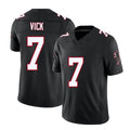 Atlanta #7 Vick Player Football V Neck Short Sleeve Black Throwback Jersey Michael For Men Youth Women Gift