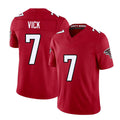 Atlanta #7 Vick Player Football V Neck Short Sleeve Red Jersey Michael For Men Youth Women Gift