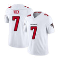 Atlanta #7 Vick Player Football V Neck Short Sleeve White Jersey Michael For Men Youth Women Gift