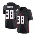 Atlanta #38 Carter Player Football V Neck Short Sleeve Black Jersey Nate For Men Youth Women Gift