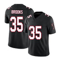 Atlanta #35 Brooks Player Football V Neck Short Sleeve Black Throwback Jersey Natrone For Men Youth Women Gift
