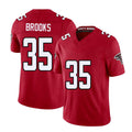 Atlanta #35 Brooks Player Football V Neck Short Sleeve Red Jersey Natrone For Men Youth Women Gift