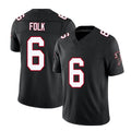 Atlanta #6 Folk Player Football V Neck Short Sleeve Black Throwback Jersey Nick For Men Youth Women Gift