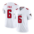 Atlanta #6 Folk Player Football V Neck Short Sleeve White Jersey Nick For Men Youth Women Gift