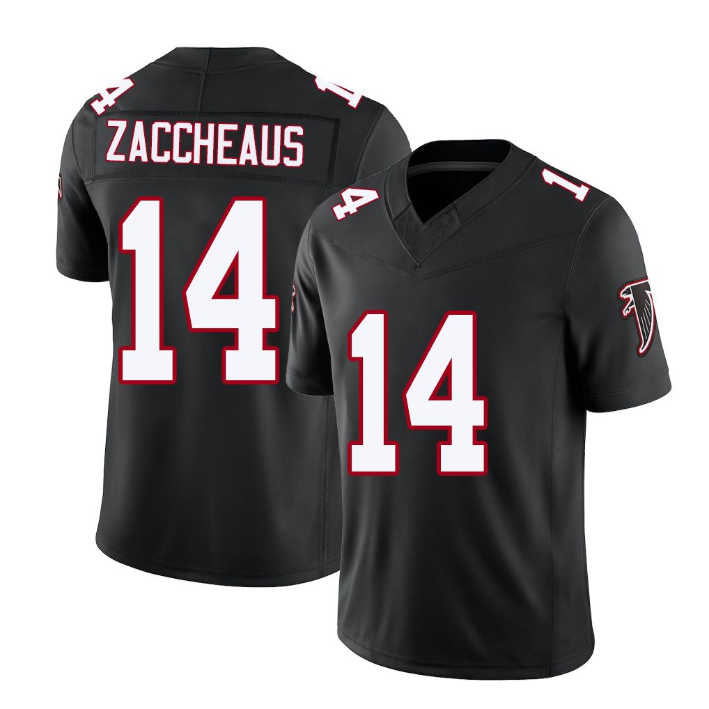 Atlanta #14 Zaccheaus Player Football V Neck Short Sleeve Black Throwback Jersey Olamide For Men Youth Women Gift