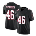 Atlanta #46 Florenzo Player Football V Neck Short Sleeve Black Throwback Jersey Philip For Men Youth Women Gift