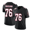 Atlanta #76 Mahlman Player Football V Neck Short Sleeve Black Throwback Jersey Riley For Men Youth Women Gift