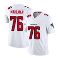 Atlanta #76 Mahlman Player Football V Neck Short Sleeve White Jersey Riley For Men Youth Women Gift