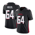 Atlanta #64 Neuzil Player Football V Neck Short Sleeve Black Jersey Ryan For Men Youth Women Gift
