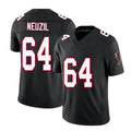 Atlanta #64 Neuzil Player Football V Neck Short Sleeve Black Throwback Jersey Ryan For Men Youth Women Gift