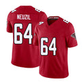 Atlanta #64 Neuzil Player Football V Neck Short Sleeve Red Jersey Ryan For Men Youth Women Gift