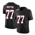 Atlanta #77 Norton Player Football V Neck Short Sleeve Black Throwback Jersey Storm For Men Youth Women Gift