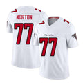 Atlanta #77 Norton Player Football V Neck Short Sleeve White Jersey Storm For Men Youth Women Gift