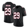 Atlanta #29 Brown Player Football V Neck Short Sleeve Black Throwback Jersey Sydney For Men Youth Women Gift