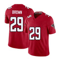 Atlanta #29 Brown Player Football V Neck Short Sleeve Red Jersey Sydney For Men Youth Women Gift