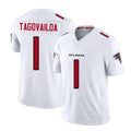 Atlanta #1 Tagovailoa Player Football V Neck Short Sleeve White Jersey Tua For Men Youth Women Gift