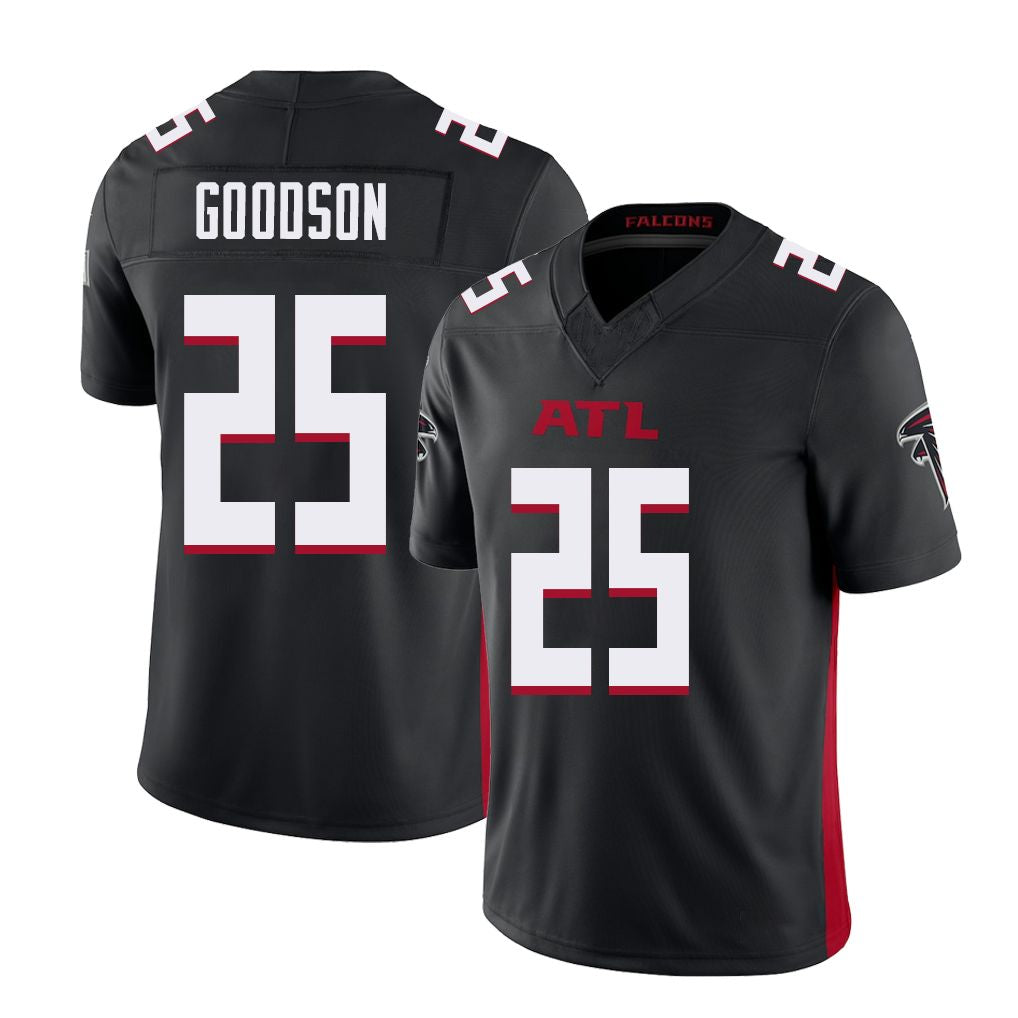 Atlanta #25 Goodson Player Football V Neck Short Sleeve Black Jersey Tyler For Men Youth Women Gift