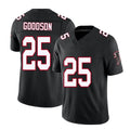 Atlanta #25 Goodson Player Football V Neck Short Sleeve Black Throwback Jersey Tyler For Men Youth Women Gift