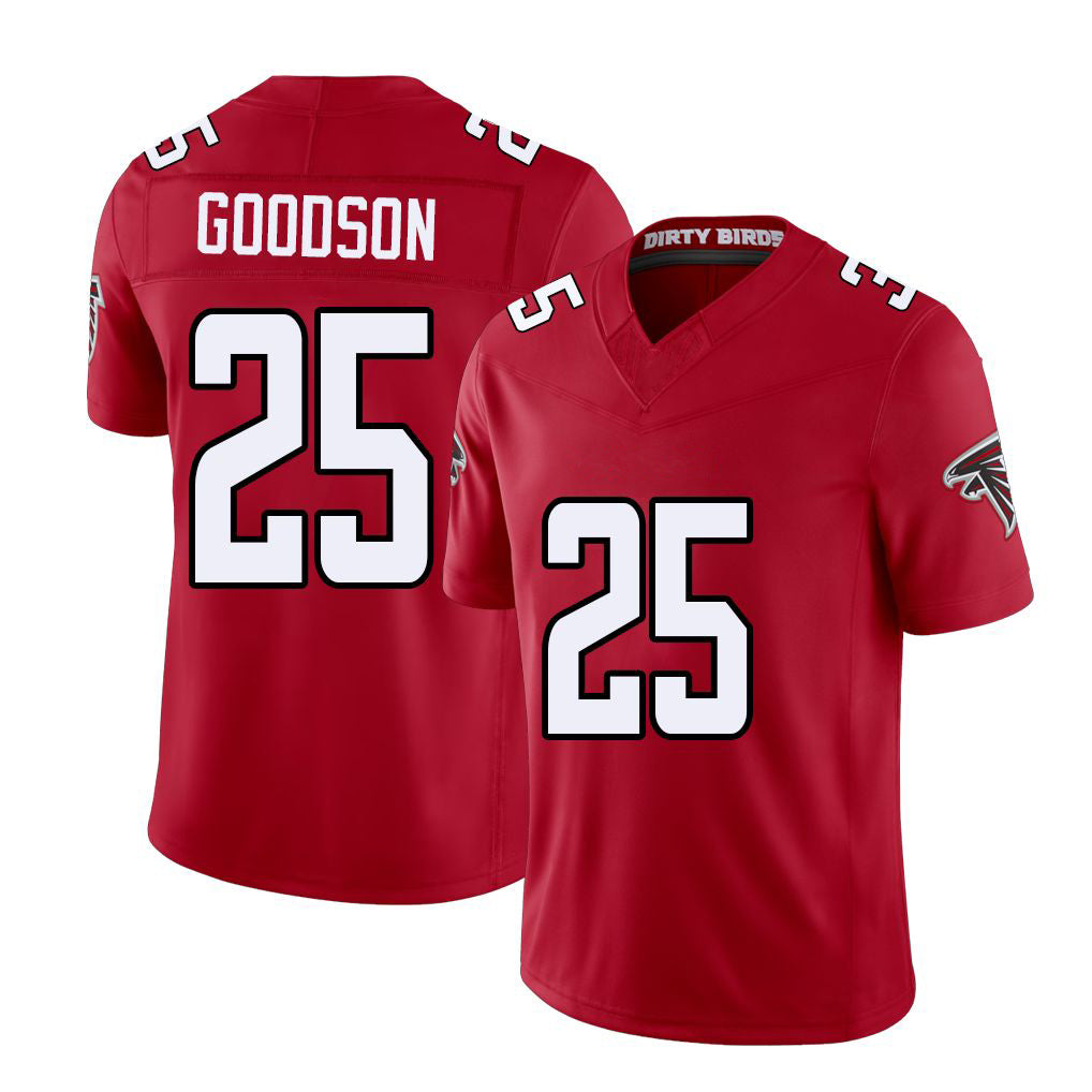 Atlanta #25 Goodson Player Football V Neck Short Sleeve Red Jersey Tyler For Men Youth Women Gift