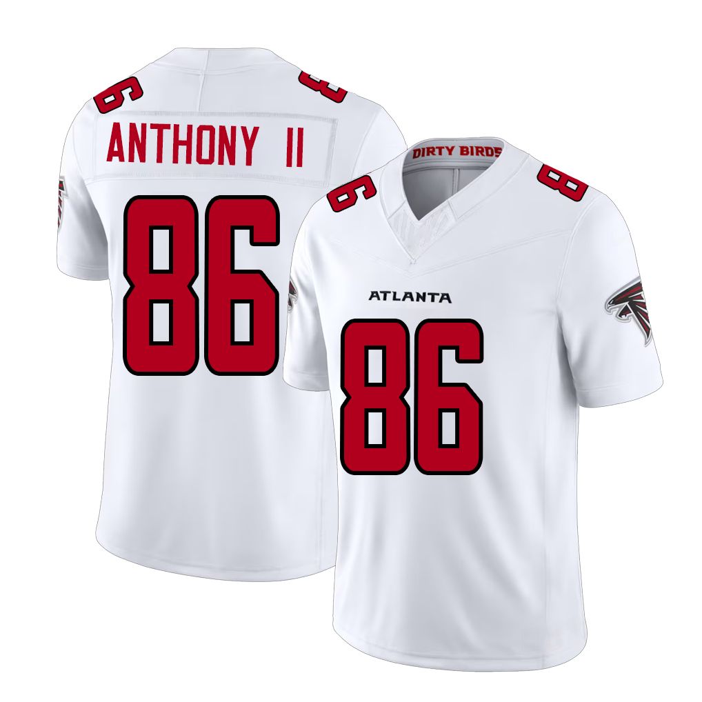 Atlanta #86 Anthony II Player Football V Neck Short Sleeve White Jersey Vinny For Men Youth Women Gift