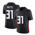 Atlanta #31 Watts Player Football V Neck Short Sleeve Black Jersey Xavier For Men Youth Women Gift