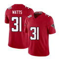 Atlanta #31 Watts Player Football V Neck Short Sleeve Red Jersey Xavier For Men Youth Women Gift