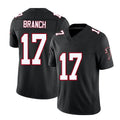 Atlanta #17 Branch Player Football V Neck Short Sleeve Black Throwback Jersey Zachariah For Men Youth Women Gift