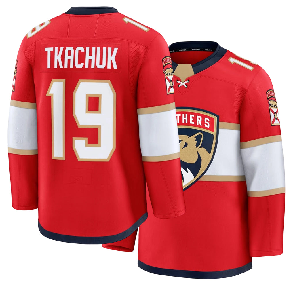 Mens Florida #19 Tkachuk Player Ice hockey Long Sleeve Red Matthew Jersey