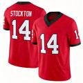 Georgia #14 Stockton Player College Football V Neck Short Sleeve Red Jersey Gunner For Men Youth Women