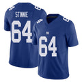 New York #64 Aaron Player Football V Neck Short Sleeve Royal Jersey Stinnie For Men Youth Women Gift