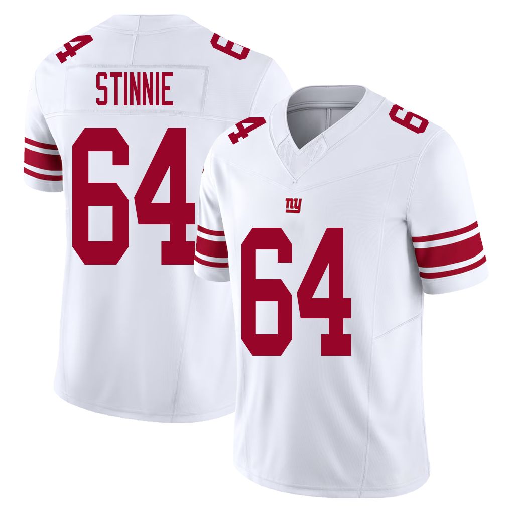 New York #64 Stinnie Player Football V Neck Short Sleeve White Jersey Aaron For Men Youth Women Gift