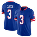 New York #3 Abdul Player Football V Neck Short Sleeve Royal Jersey Carter For Men Youth Women Gift
