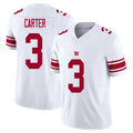 New York #3 Carter Player Football V Neck Short Sleeve White Jersey Abdul For Men Youth Women Gift