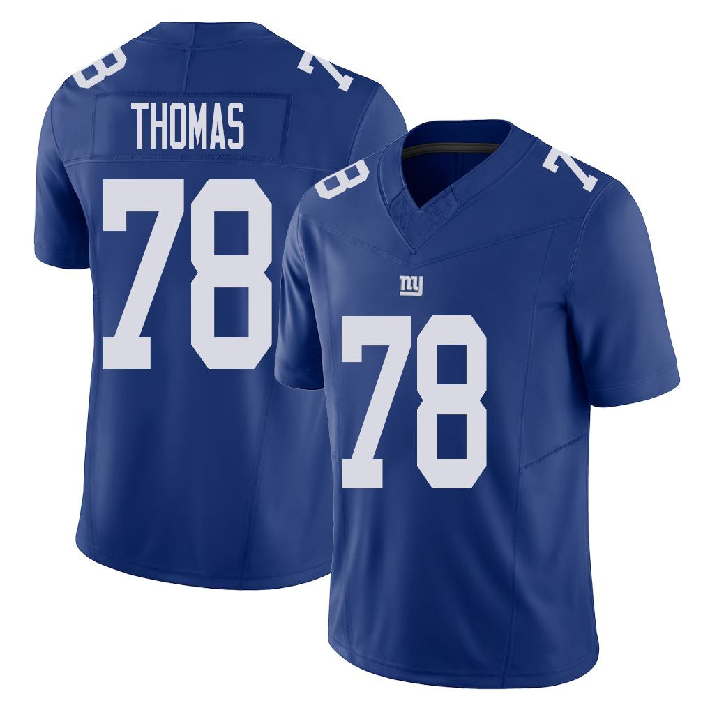 New York #78 Andrew Player Football V Neck Short Sleeve Royal Jersey Thomas For Men Youth Women Gift