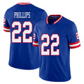 New York #22 Andru Player Football V Neck Short Sleeve Royal Jersey Phillips For Men Youth Women Gift