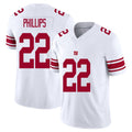 New York #22 Phillips Player Football V Neck Short Sleeve White Jersey Andru For Men Youth Women Gift