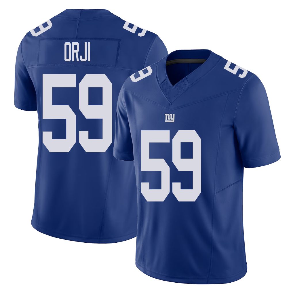 New York #59 Anfernee Player Football V Neck Short Sleeve Royal Jersey Orji For Men Youth Women Gift