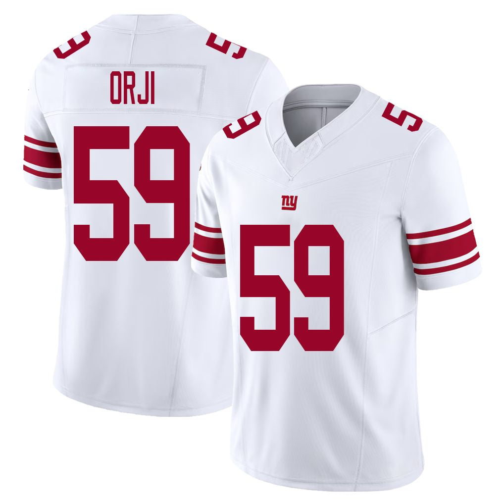 New York #59 Orji Player Football V Neck Short Sleeve White Jersey Anfernee For Men Youth Women Gift