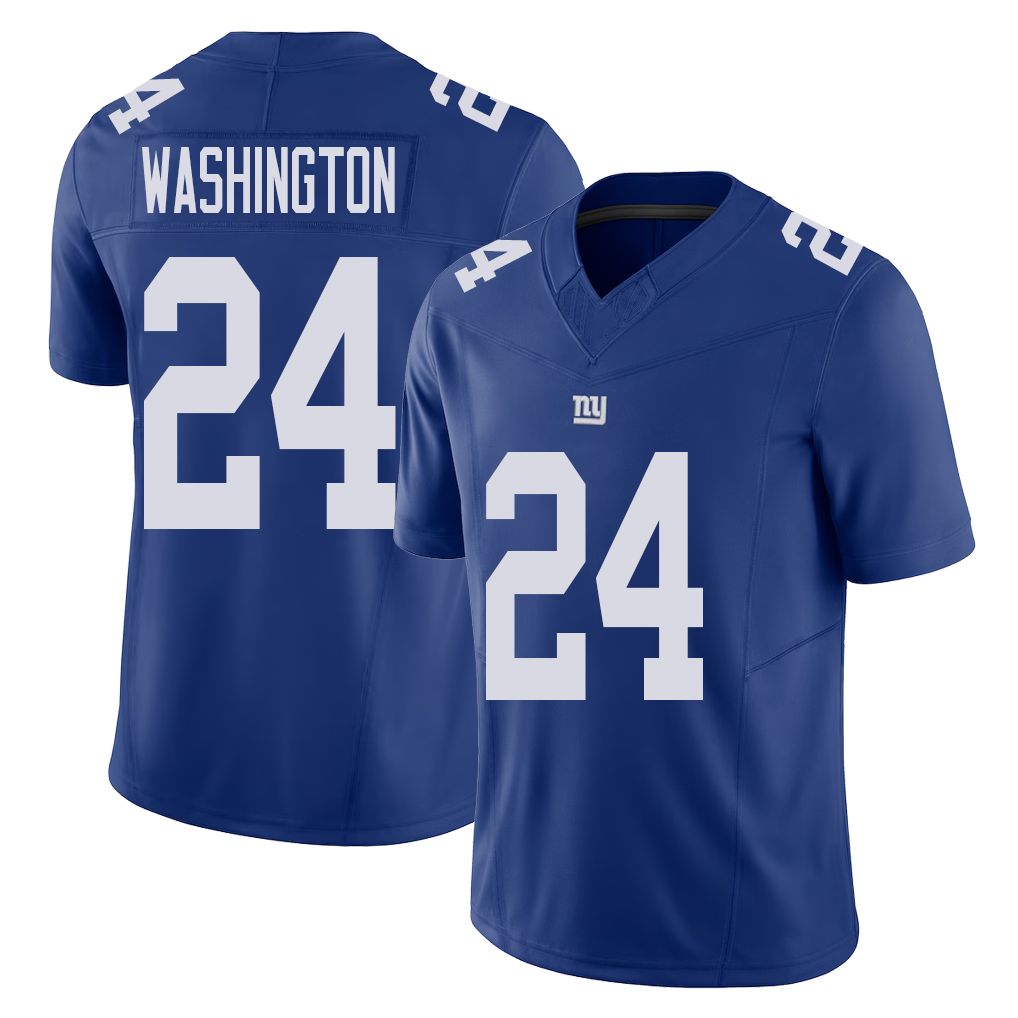 New York #24 Ar'Darius Player Football V Neck Short Sleeve Royal Jersey Washington For Men Youth Women Gift