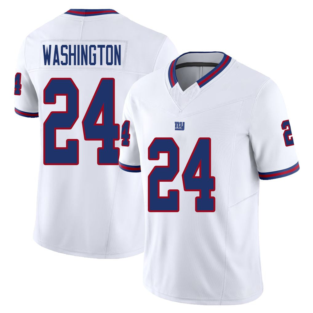 New York #24 Washington Player Football V Neck Short Sleeve White Jersey Ar'Darius For Men Youth Women Gift