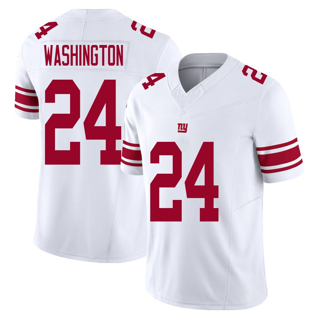 New York #24 Washington Player Football V Neck Short Sleeve White Jersey Ar'Darius For Men Youth Women Gift