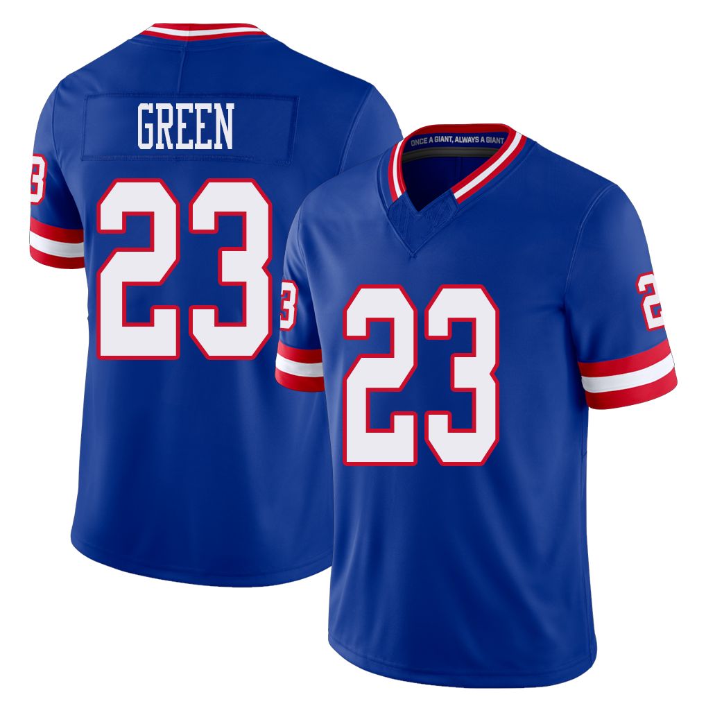 New York #23 Art Player Football V Neck Short Sleeve Royal Jersey Green For Men Youth Women Gift