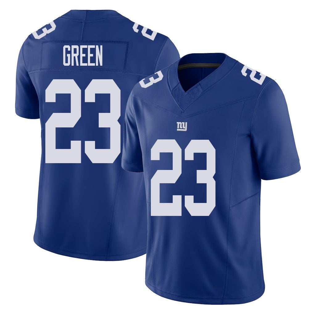 New York #23 Art Player Football V Neck Short Sleeve Royal Jersey Green For Men Youth Women Gift