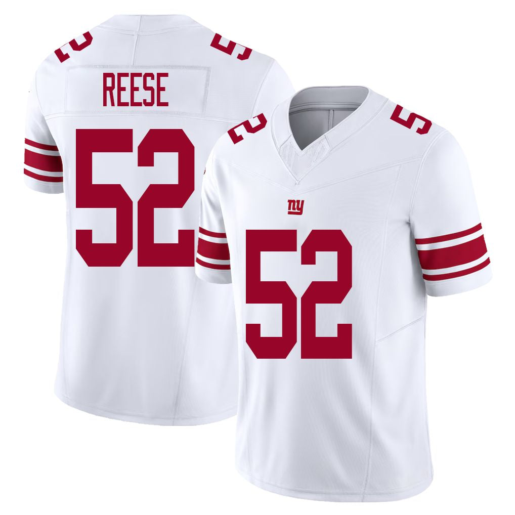 New York #52 Reese Player Football V Neck Short Sleeve White Jersey Arvell For Men Youth Women Gift