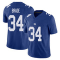 New York #34 Beau Player Football V Neck Short Sleeve Royal Jersey Brade For Men Youth Women Gift