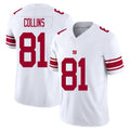 New York #81 Collins Player Football V Neck Short Sleeve White Jersey Beaux For Men Youth Women Gift
