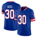 New York #30 Ben Player Football V Neck Short Sleeve Royal Jersey Sauls For Men Youth Women Gift