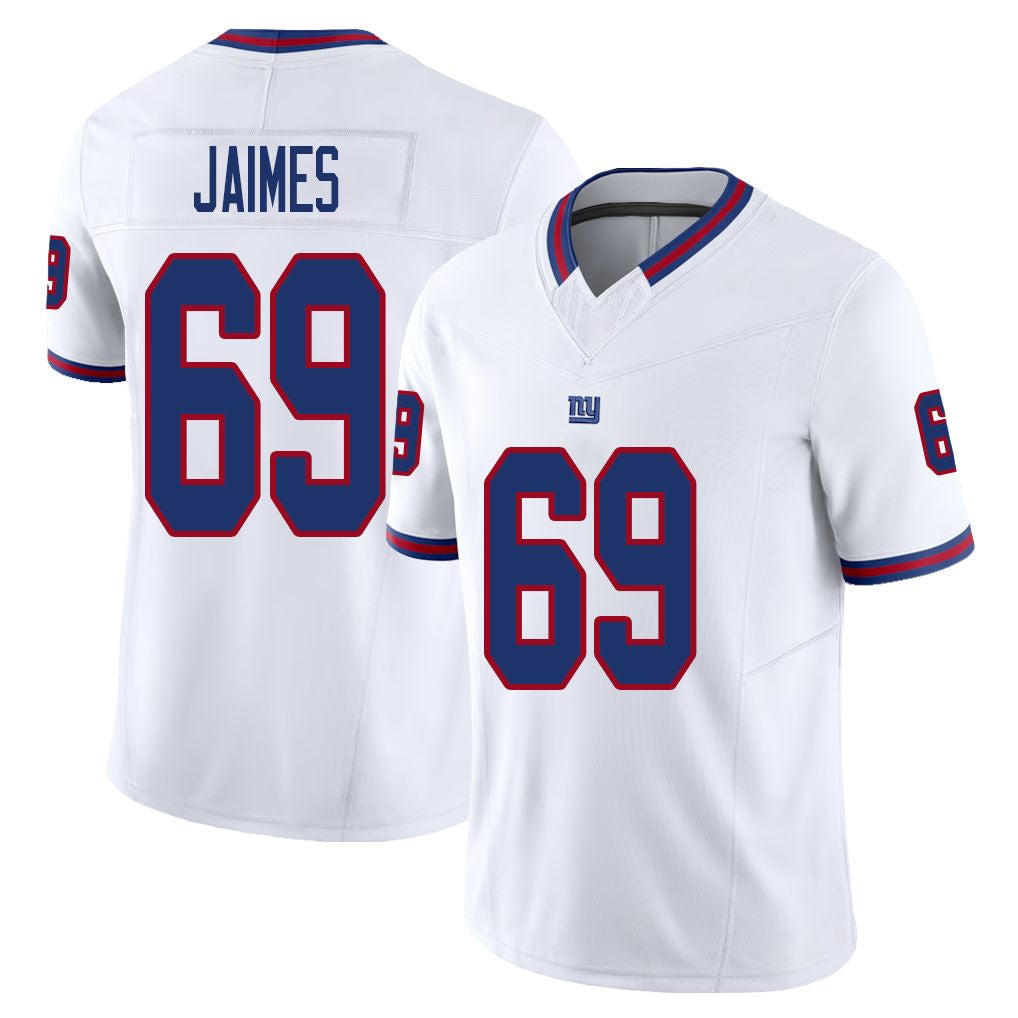 New York #69 Jaimes Player Football V Neck Short Sleeve White Jersey Brenden For Men Youth Women Gift